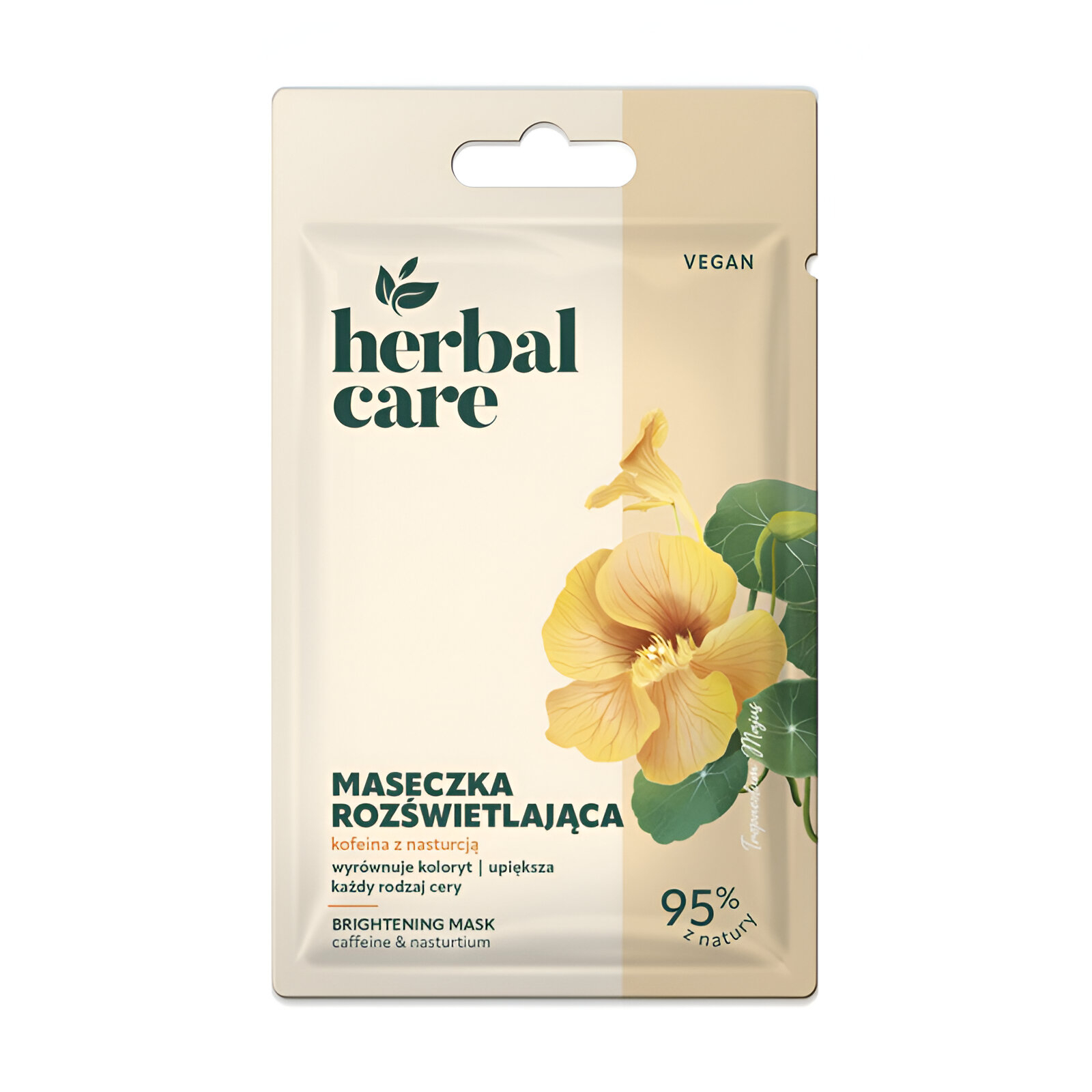 Освітлювальна маска для обличчя Farmona Herbal Care Brightening Mask з кофеїном і настурцією, 7 г